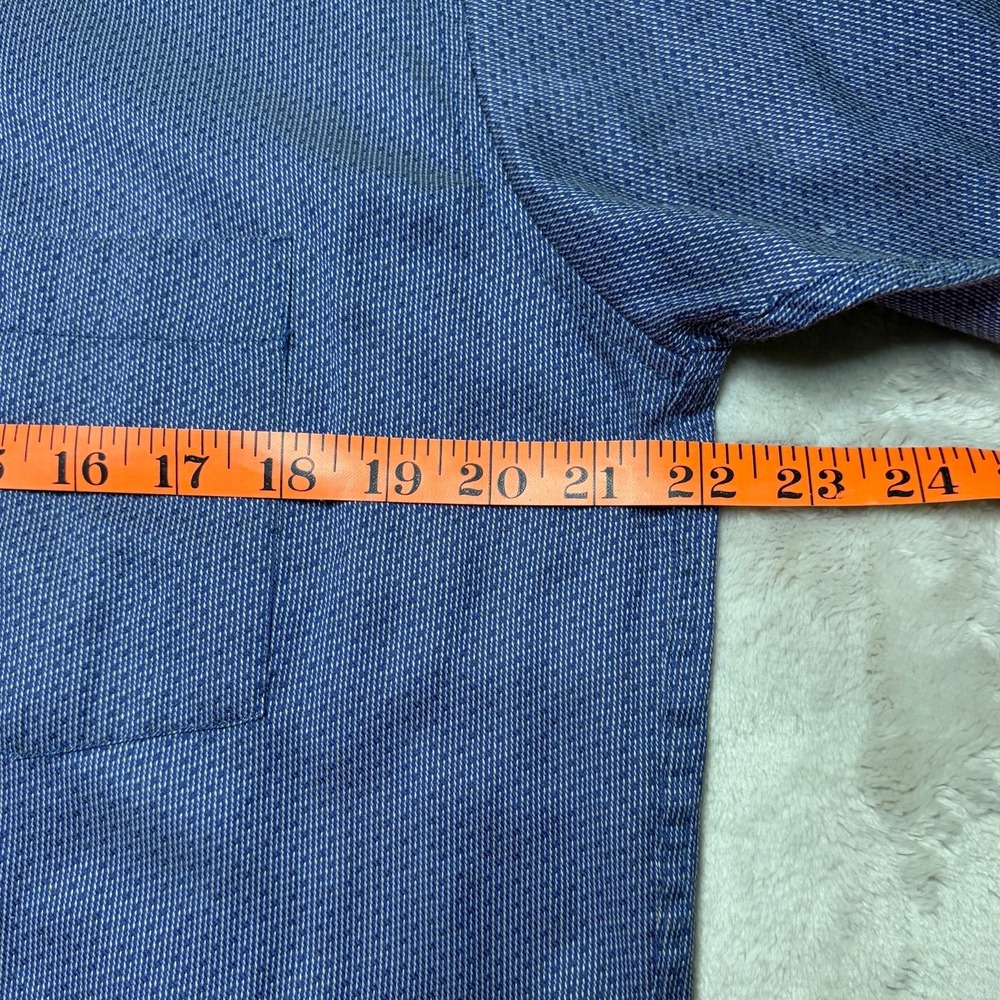 Texas Standard Short Sleeve Button Up Shirt Mens M Blue Geometric Texture Casual - Picture 7 of 7
